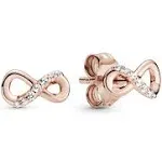 Sparkling Infinity Stud Hoop Earrings In 925 Silver And Rose Gold Plates   Eternal Family Myka Jewelry For Women From Joshpowell, $7.67 | DHgate.Com