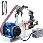 VEVOR 2Hp Belt Grinder Constant Speed Belt Disc Sander with 3 Grinding Wheel 110V Bench Sander 12 inch Wheel and Flat