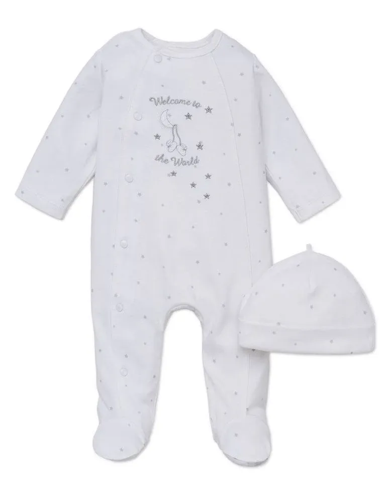 Little Me 2-Piece Welcome to The World Footie Set Newborn