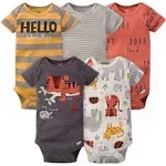 Gerber Baby Boys' 5-Pack Safari Short Sleeve Onesies