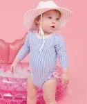 Ruffle Butts one piece long sleeve rash-guard baby bathing suit 3-6 months