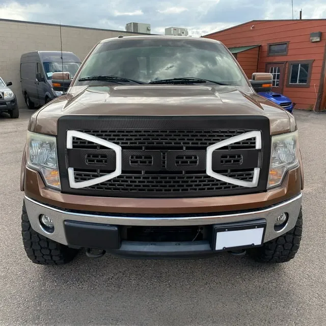 Spec-D Tuning 2009-2014 Ford F-150 Carbon Fiber Look Raptor Style Mesh Grille with LED Light Bar