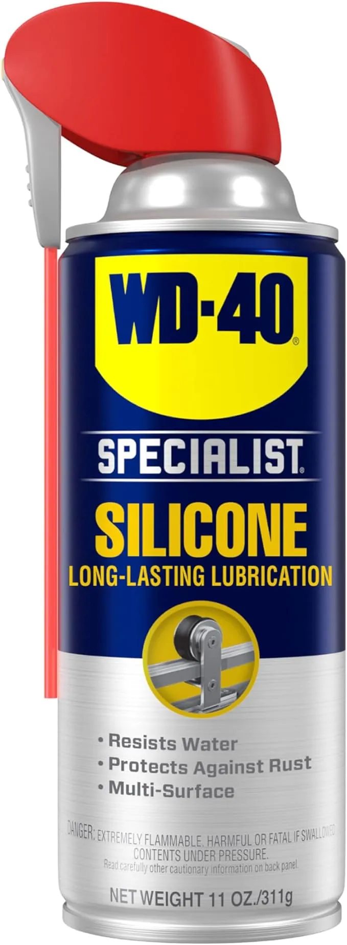 WD-40 Specialist Silicone Lubricant with SMART STRAW SPRAYS 2 WAYS, 11 OZ