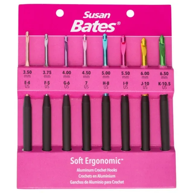 Susan Bates Silvalume Soft Ergonomic Crochet Hook Set