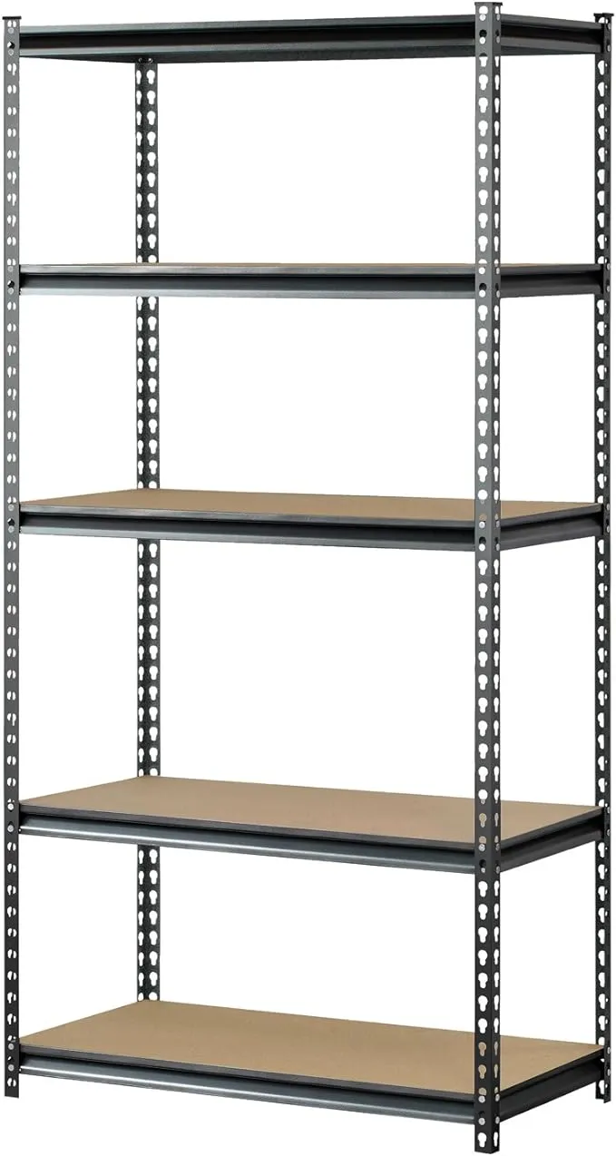 Muscle Rack UR361872PB5PAZ-SV Silver Vein Steel Storage Rack, 5 Adjustable Shelves, 4000 lb. Capacity, 72" Height x 36" Width x 18" Depth