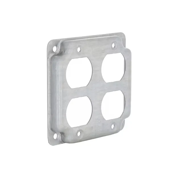 Hubbell RACO 2-Gang Square Gray Metal Electrical Box Cover