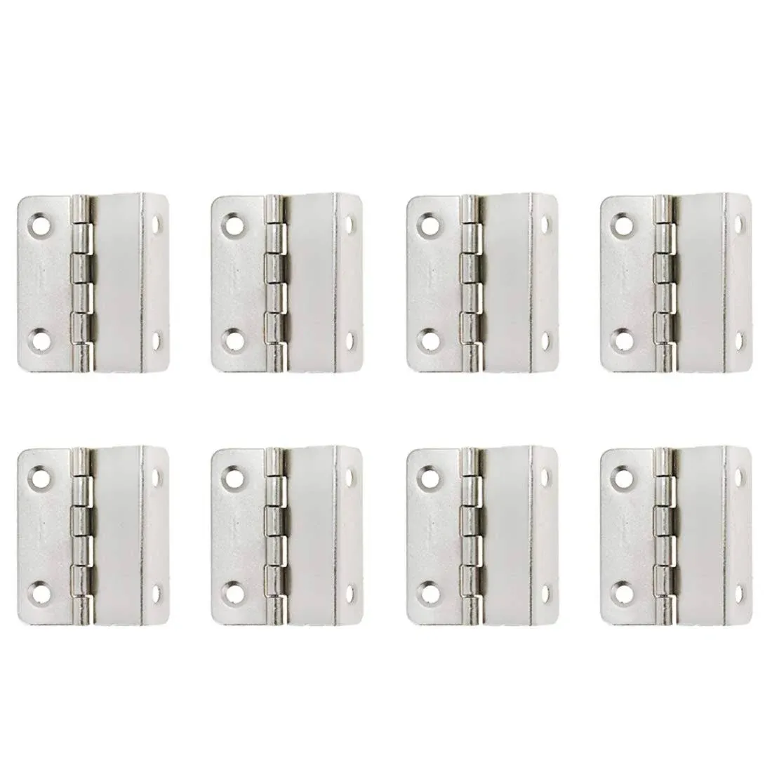 8Pcs Swing Hinge Expandable Offset Cabinet Door Hinges Satin Nickel Metal Hardware with Screws (Z Type 4 Holes)