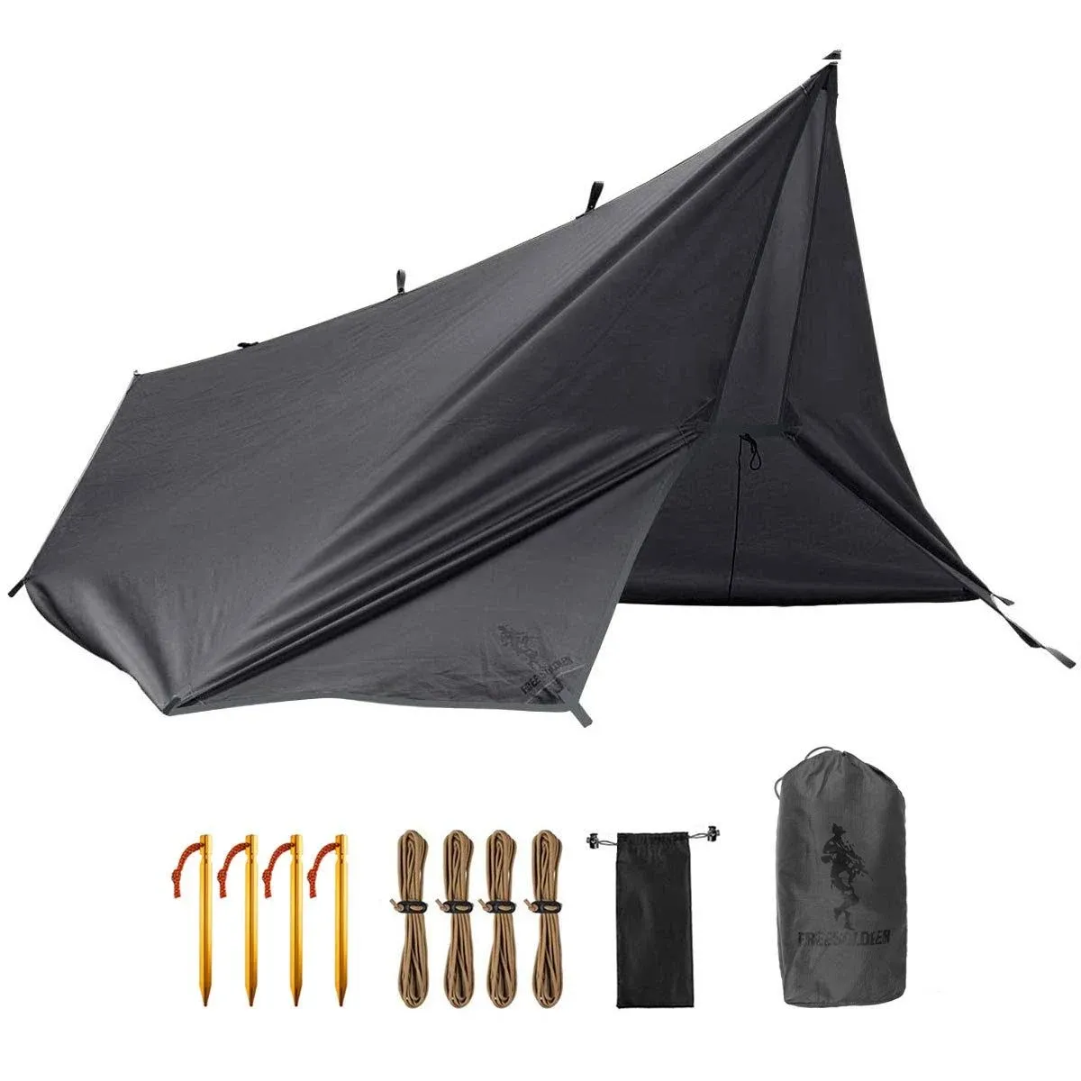 FREE SOLDIER Waterproof Portable Tarp Multifunctional Outdoor Camping Traveling Awning Backpacking Tarp Shelter Rain Tarp