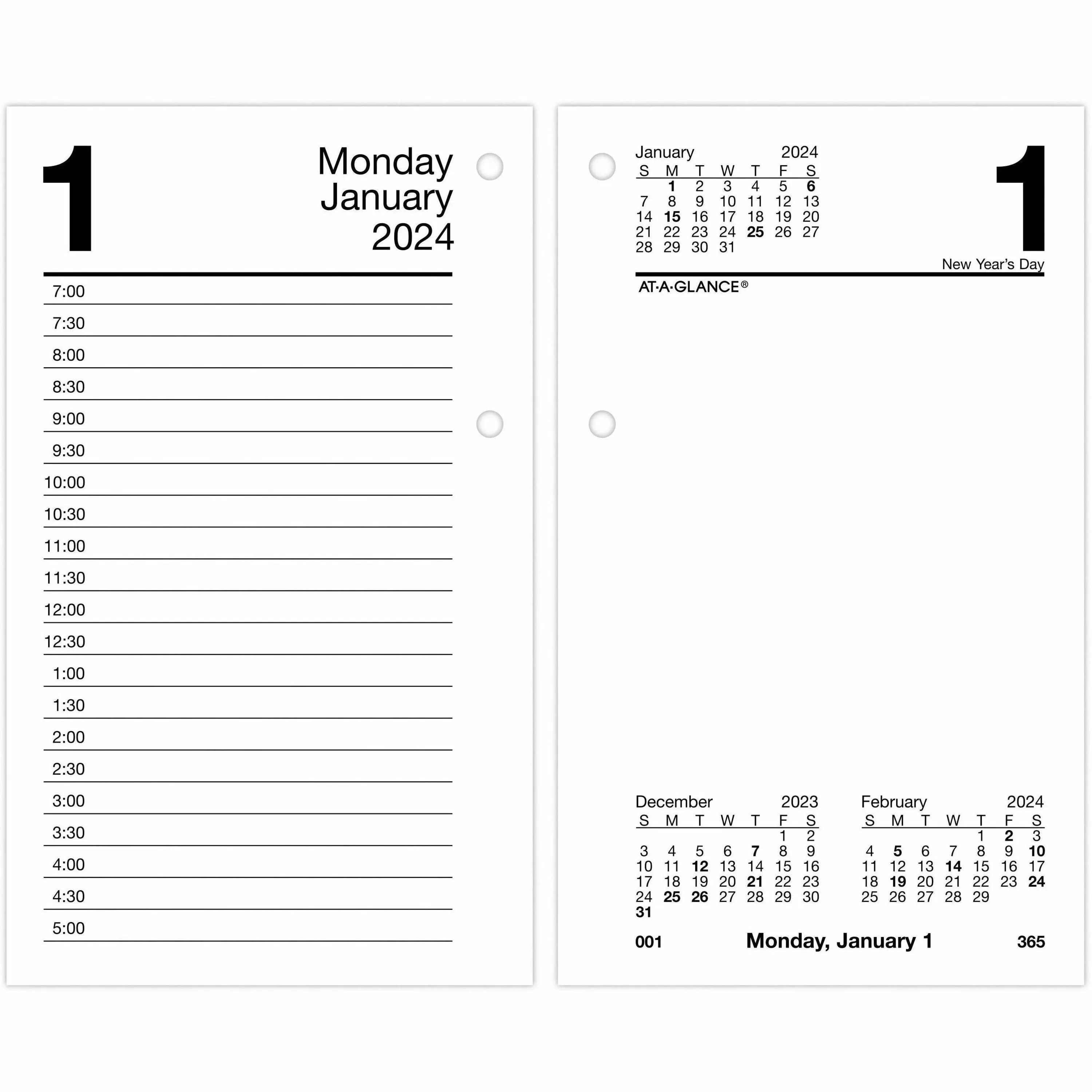 At-a-glance Daily Desk Calendar Refill