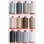 Christa Quilts Piece and Quilt Neutrals Aurifil Thread Kit 12 Large Spools 50