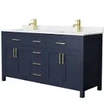 Beckett 66" Double Bathroom Vanity by Wyndham Collection - Dark Blue