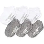 Burts Bees - 6Pk Organic Cotton Solid Heather Grey Baby Socks