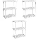 Gracious Living KNECT A Shelf 3 Shelf Interlocking Organizers, White (3 Pack)