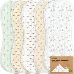 Organic Baby Burp Cloths & Bibs Set For Feeding