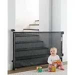 Cumbor Baby Gate Retractable Gates for Stairs, 33&#034; Tall Extends 55&#034; Wide Black