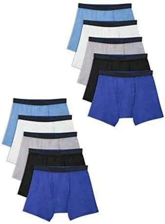 Fruit of the Loom Boys' and Toddler Boxer Briefs, Tag Free & Breathable Underwear, Assorted Color Multipacks