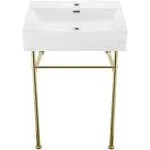 Swiss Madison Claire 24" Console Sink White Basin - Gold