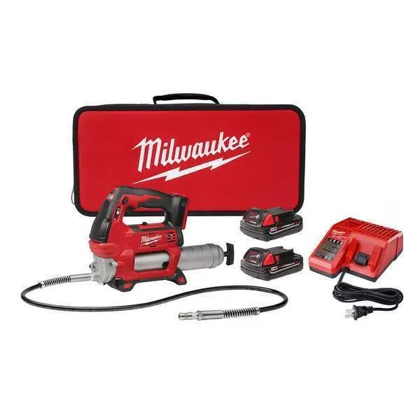 Milwaukee Cordless Lithium-Ion 2-Speed Grease Gun with 2 Batteries, 18 V