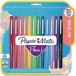 Paper Mate Flair Felt Tip Pen, Medium Point, Assorted Ink - 12 pens