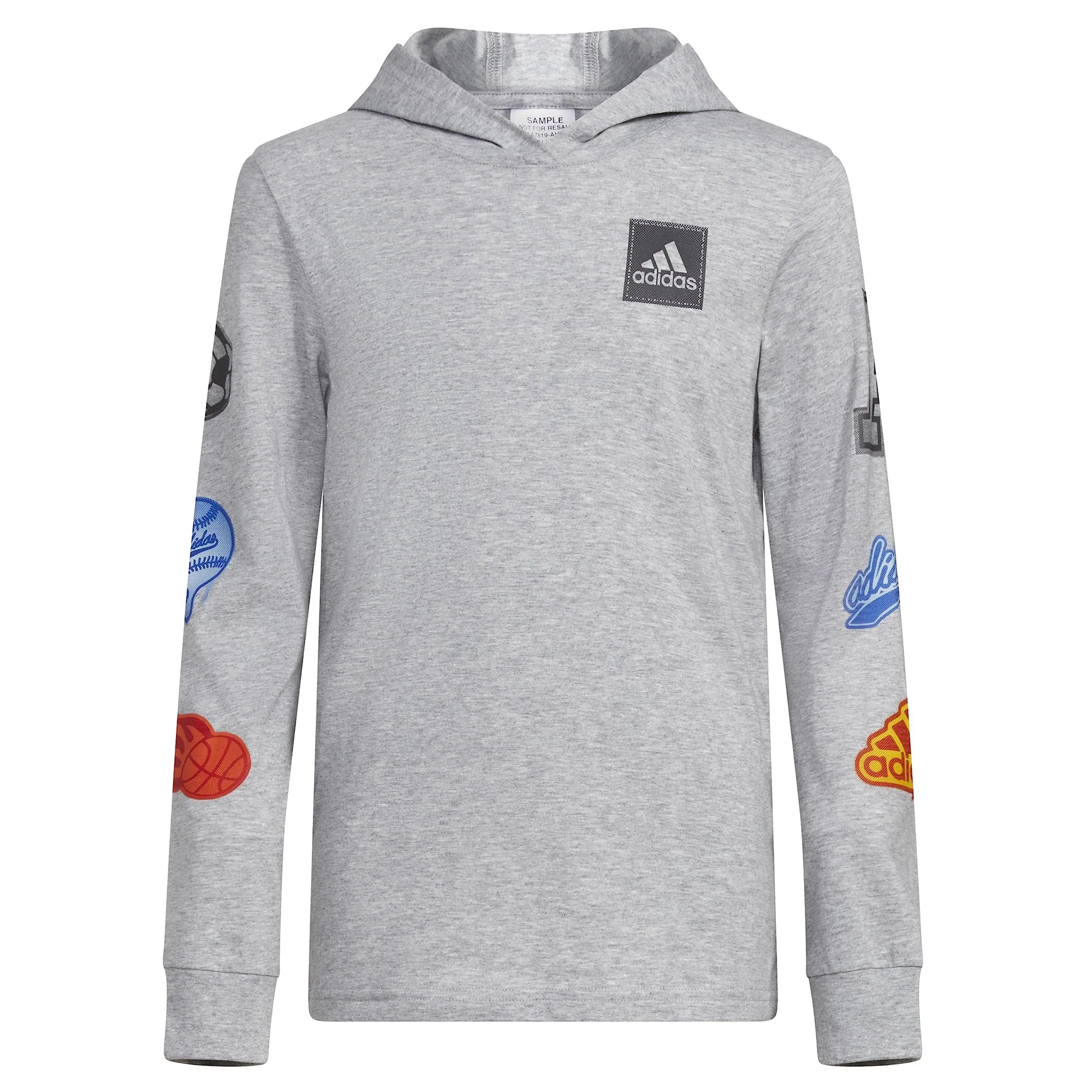 Adidas Boys' Long Sleeve Cotton Bos Logo Hooded T-Shirt