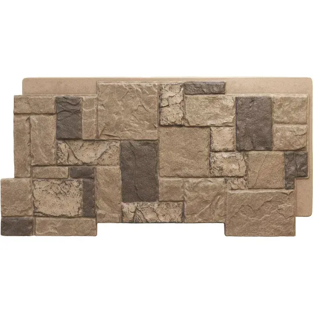 49"W x 24 1/2"H x 1 1/4"D Castle Rock Stacked Stone, StoneWall Faux Siding Panel, Slate Gray