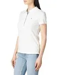 $45 NEW Tommy Hilfiger Women&#039;s Solid Polo Shirt White NWT Medium