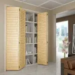 Kimberly Bay Plantation Louver Louver Solid Core Unfinished Wood Bi-Fold Door 80 in. x 28 in.