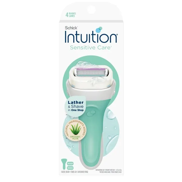 Schick Intuition Sensitive Care Organic Aloe Razor + 2 Razor Blade Refills | CVS