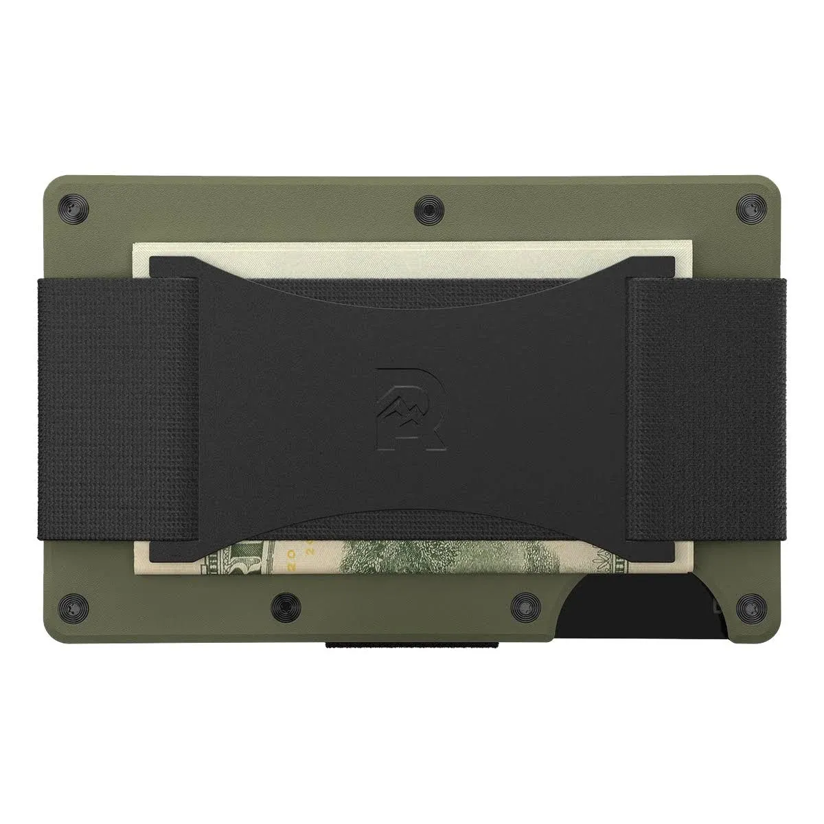 The Ridge Aluminum Cash Strap Wallet - Matte Olive