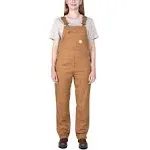 Carhartt Women's Rugged Flex Loose Fit Canvas Bib Overalls, Carhartt Brown