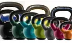 Bintiva Kettlebells - Professional Grade, Vinyl Coated, Solid Cast Iron Weights with A Special Protective Bottom, 30 lbs