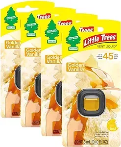 Little Trees Vent Liquid Car Air Freshener, 4-Pack (Golden Vanilla)