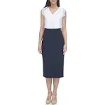 Tommy Hilfiger Women's Ponte Pencil Midi Skirt - Midnight - Size 8