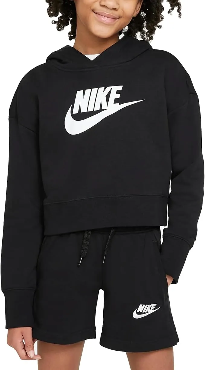 Nike Girl's Sportswear Club Fleece Crop Hoodie (Little Kids/Big Kids)