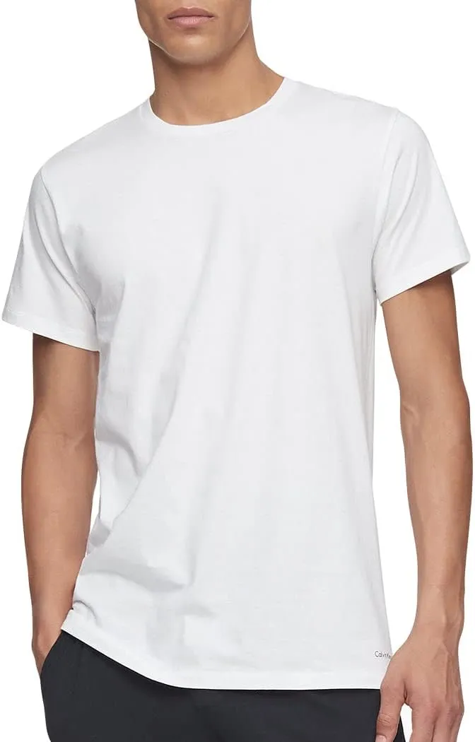 NWT Calvin Klein Classic Fit 3 Crew Neck White T-Shirts Men&#x27;s Medium M