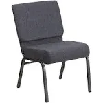 Flash Furniture Hercules Series 21''W Church Chair in Dark Gray Fabric - Silver Vein Frame