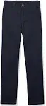 Izod Boys School Uniform Flat Front Twill Pants 5 Navy, Boy's