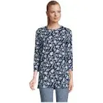 Lands' End Women's 3/4 Sleeve Supima Cotton Crewneck Tunic