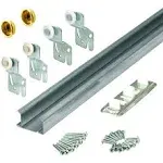 Prime-Line Galvanized Silver Steel By-pass Door Hardware Set 1 PK