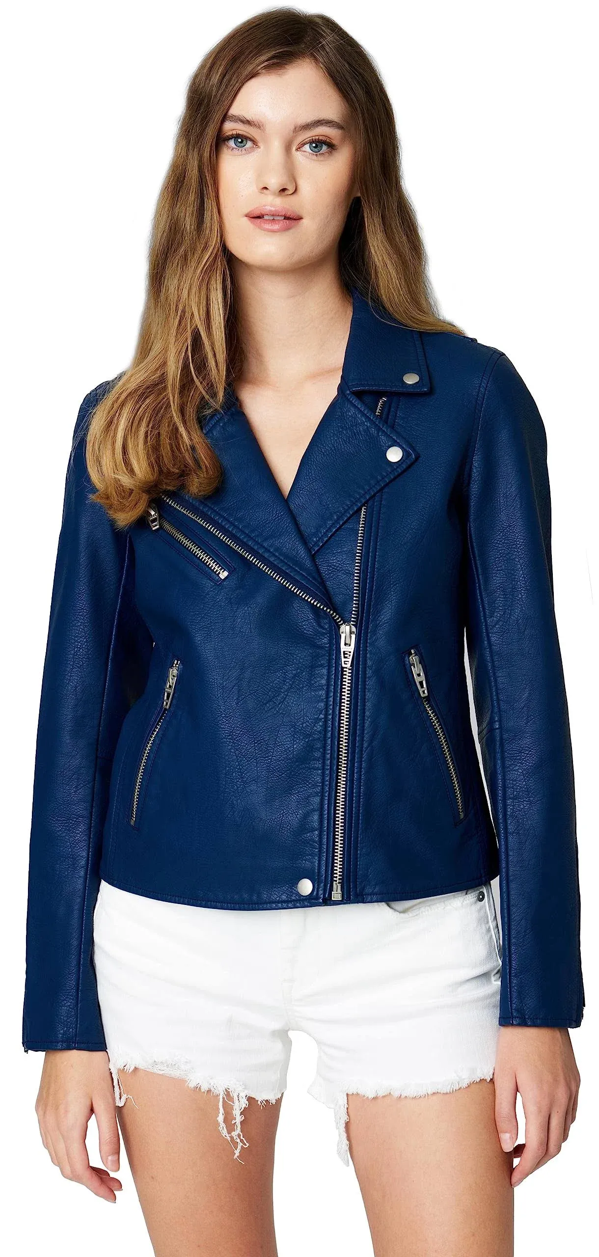 [BLANKNYC] Women's Vegan Moto, Navy, Small