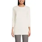 Lands' End Women's 3/4 Sleeve Cotton Supima Tunic - Fresh Ivory