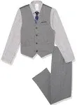 Van Heusen Boys' 4-Piece Formal Suit Set, Vest, Pants, Collared Dress Shirt, and Tie