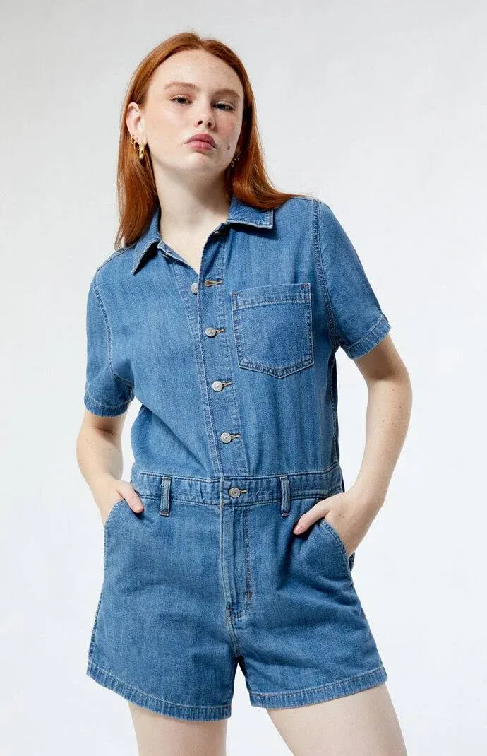 Levi Strauss NWT short sleeve heritage denim blue romper size small