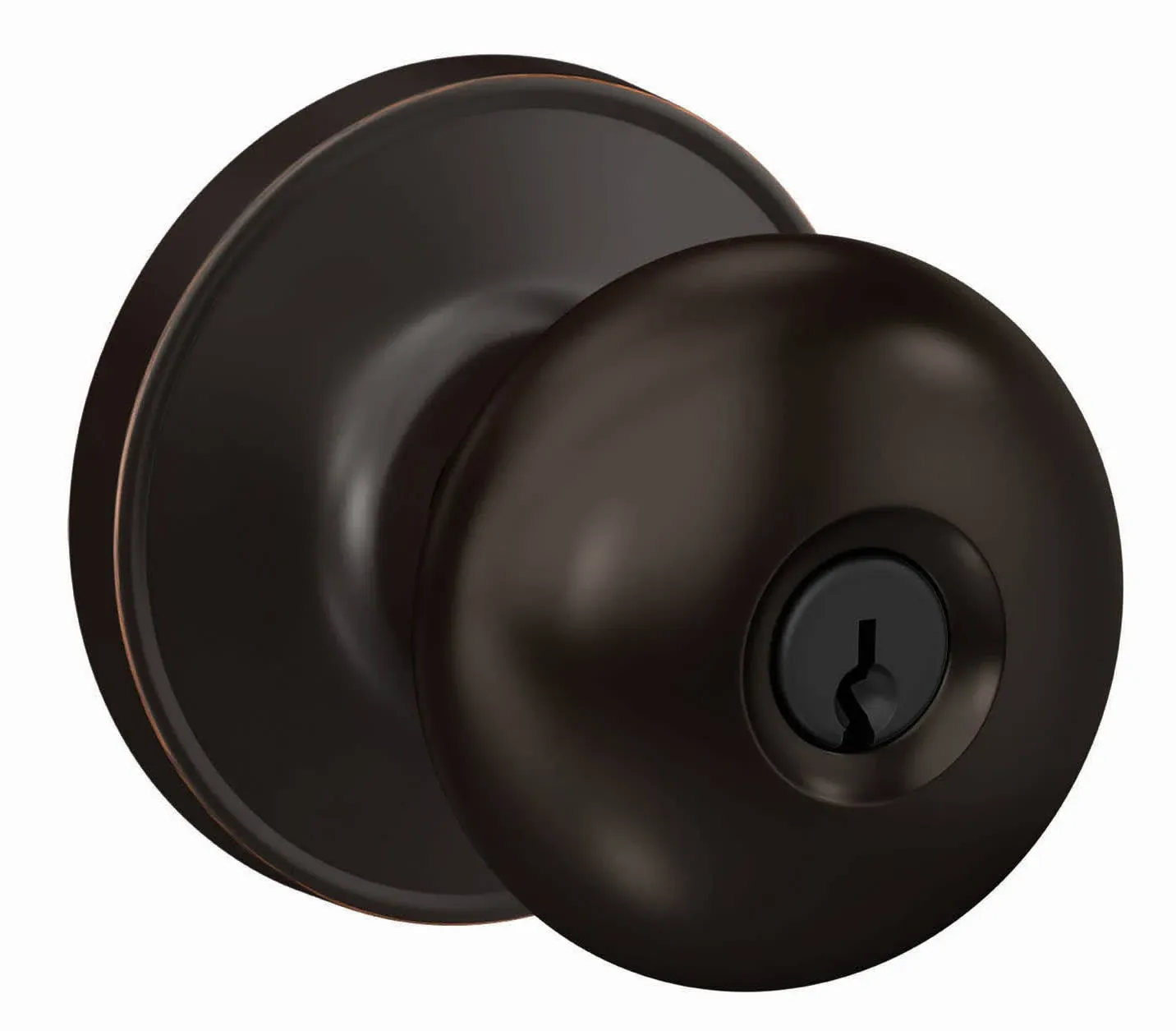 Schlage Stratus Knob Keyed Entry - Aged Bronze