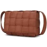 MKF Collection Ginger Woven Vegan Leather Women's Shoulder Bag by Mia K - Brown