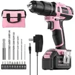 Cordless 20V Lithium-ion Drill Driver Set, 1 Battery, Charger and Storage Bag