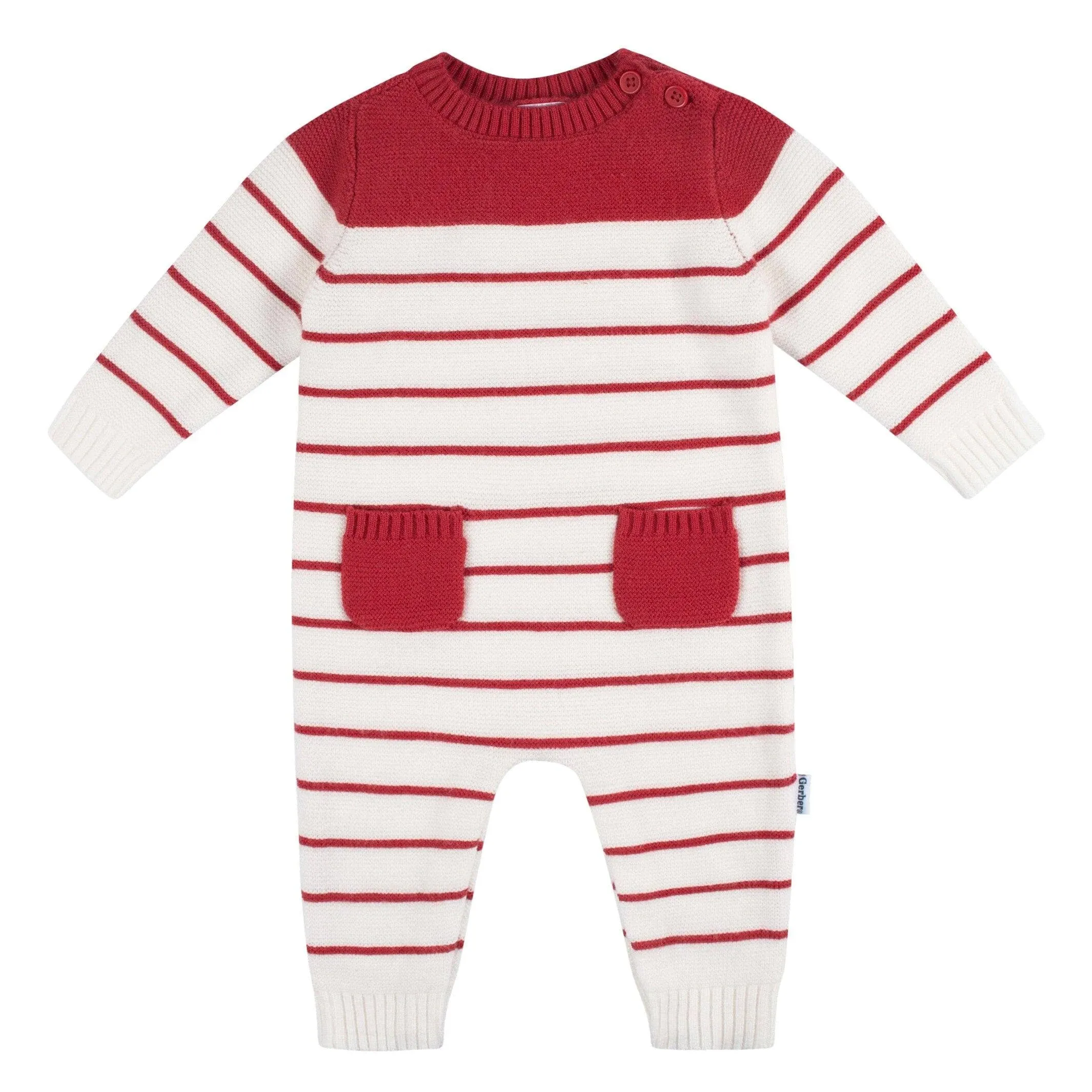 Gerber Baby Boys' or Girl Unisex Sweater Knit Romper