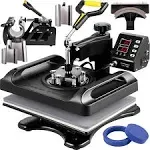 30*38CM 8 in 1 Combo Upgrade Heat Press Machine 360°Rotation Sublimation Printer