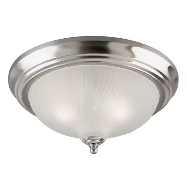 Westinghouse 6430600 Three-Light Flush-Mount Interior Ceiling Fixture, Brushed Nickel Finish with Frosted Swirl Glass