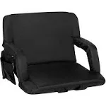 Alpcour Extra-Wide Reclining Stadium Seat with Armrests - 25" Black